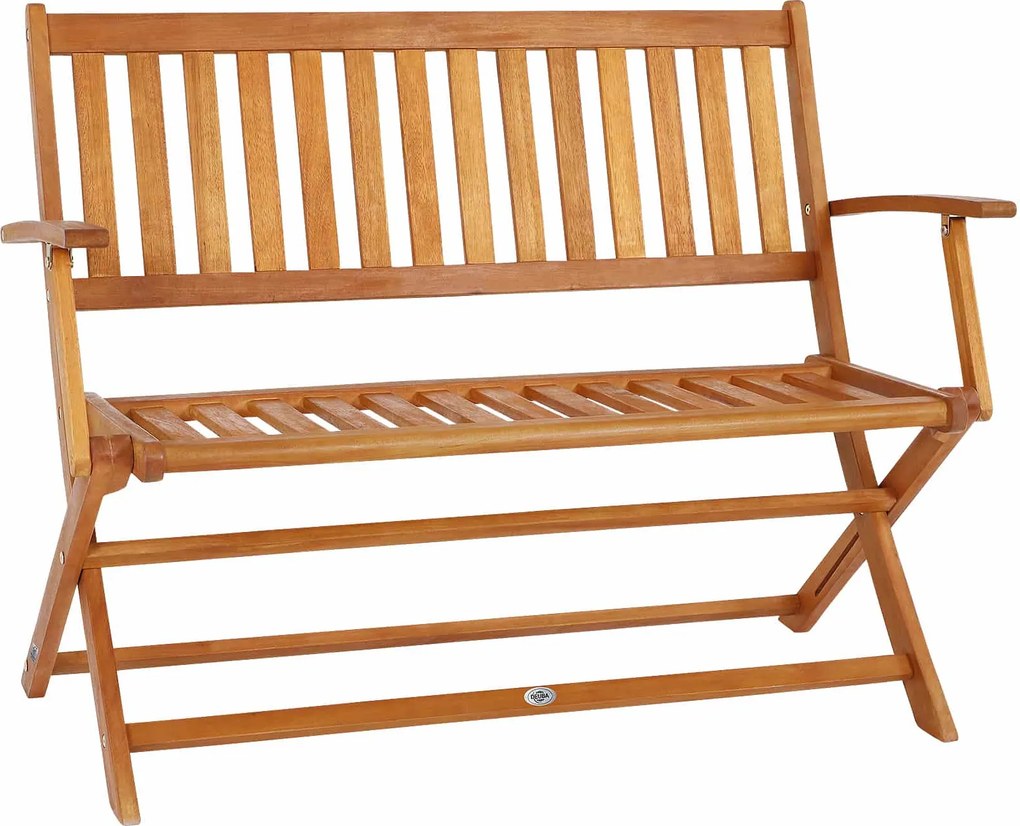 Banco de jardim em madeira de eucalipto 120 x 55 x 90 cm Castanho