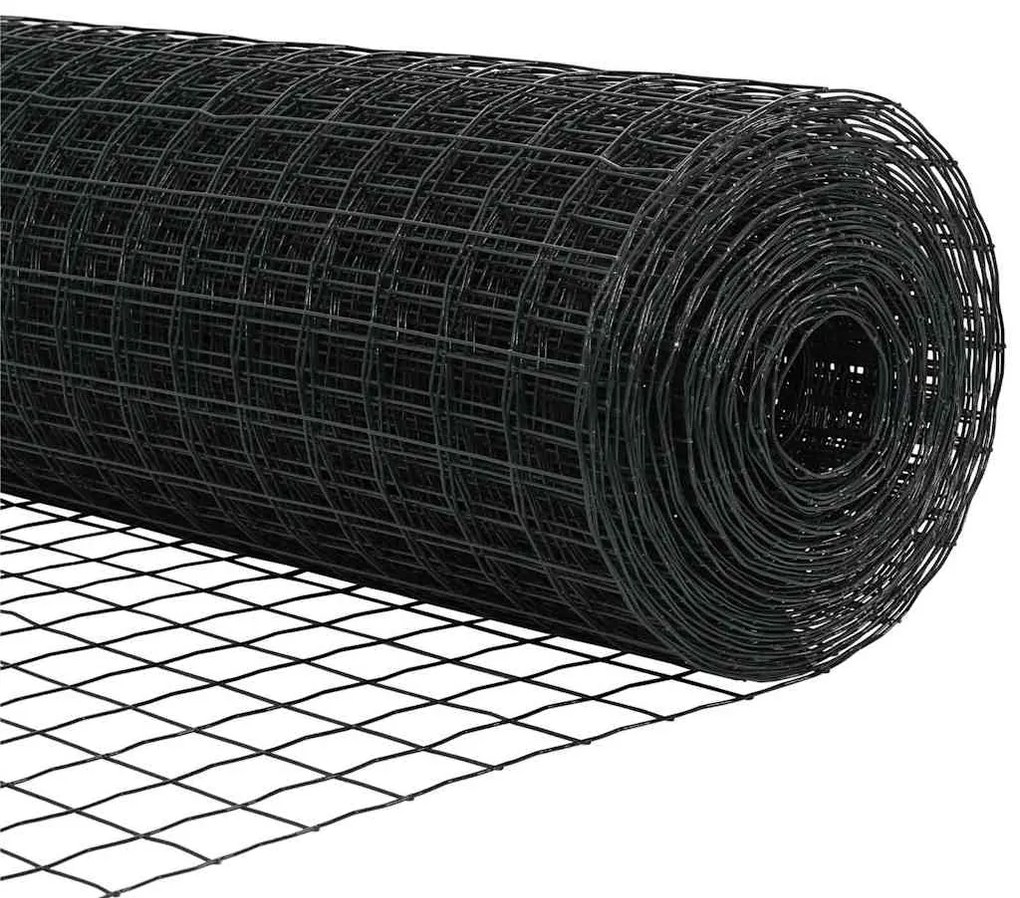 Cerca Euro com 13 Postes com Flange 0.4x50 m Aço Galvanizado