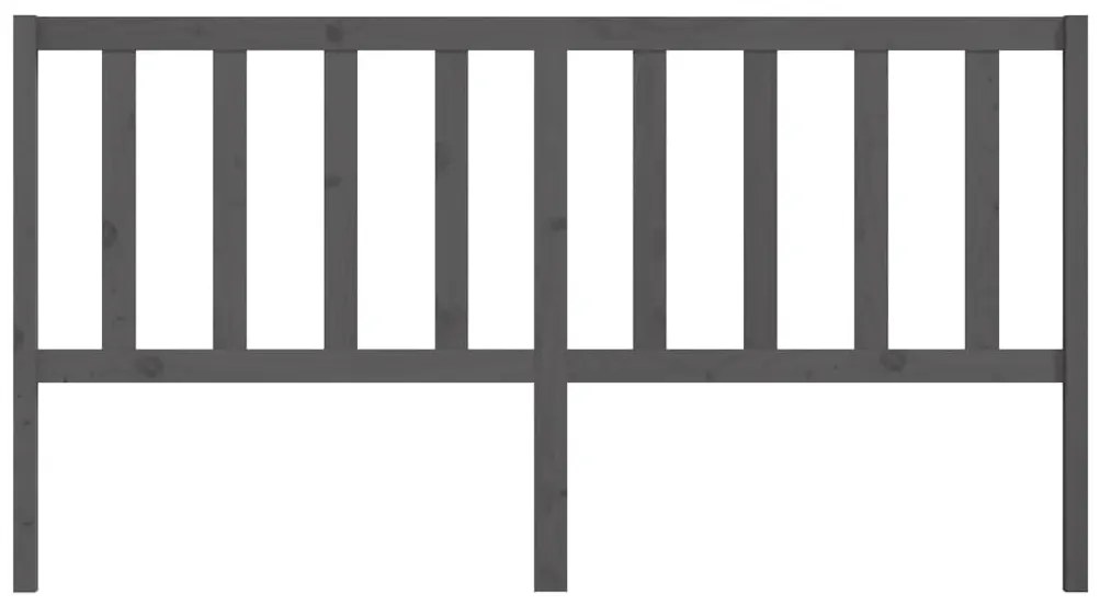 Cabeceira de cama 206x4x100 cm pinho maciço cinzento