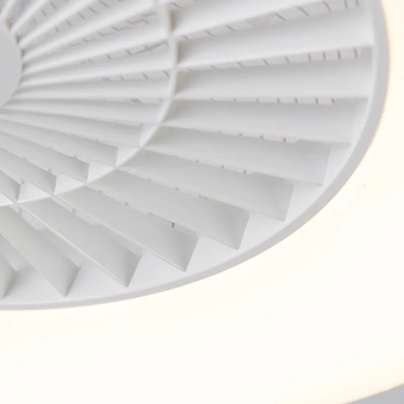 LED Ventilador de teto branco com efeito de estrela regulável - Climo Moderno