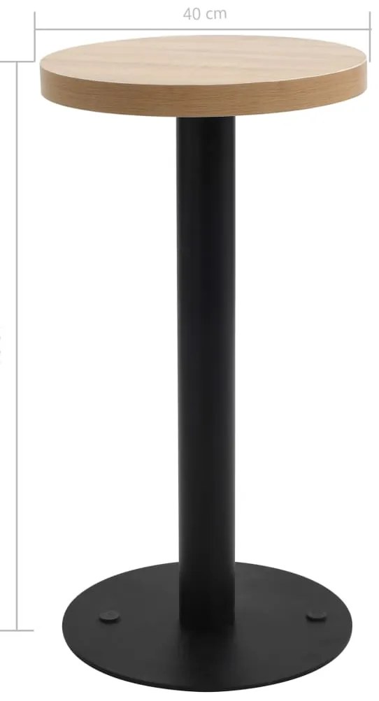Mesa bistrô 40 cm MDF castanho-claro