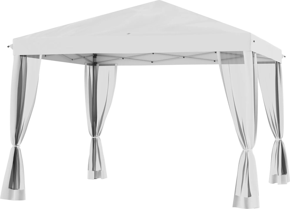 Tenda pop-up Barnum dobrável estilo colonial 3 x 3 m, com 4 redes mosquiteiras + saco de transporte creme