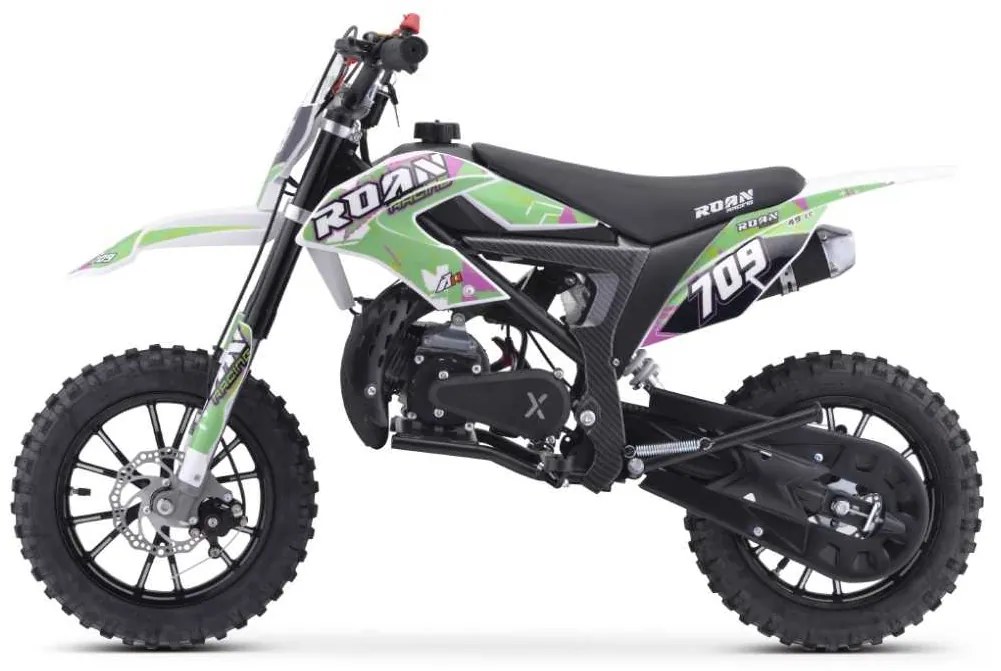 MINI MOTO PARA CRIANÇAS MiniCross Roan 709 gasolina 49cc 4.5CV 2024 VERDE