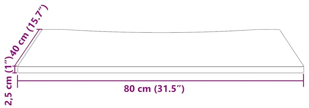 Tampo de secretária 80x40x2,5 cm pinho maciço