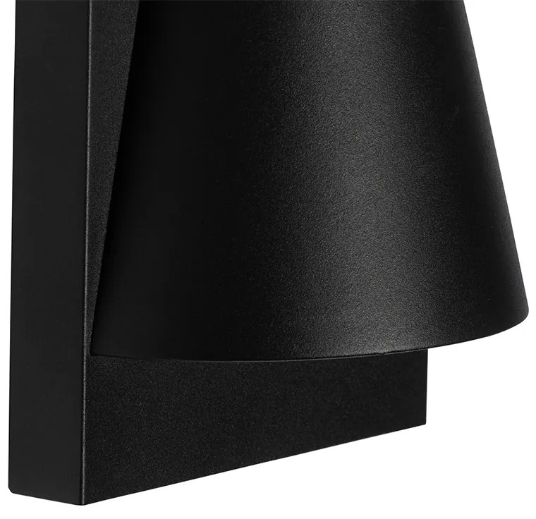 Candeeiro de parede exterior preto IP44 com sensor crepuscular - Femke Industrial