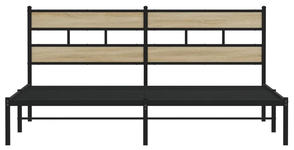Estrutura de cama sem colchão 183x213cm metal carvalho sonoma