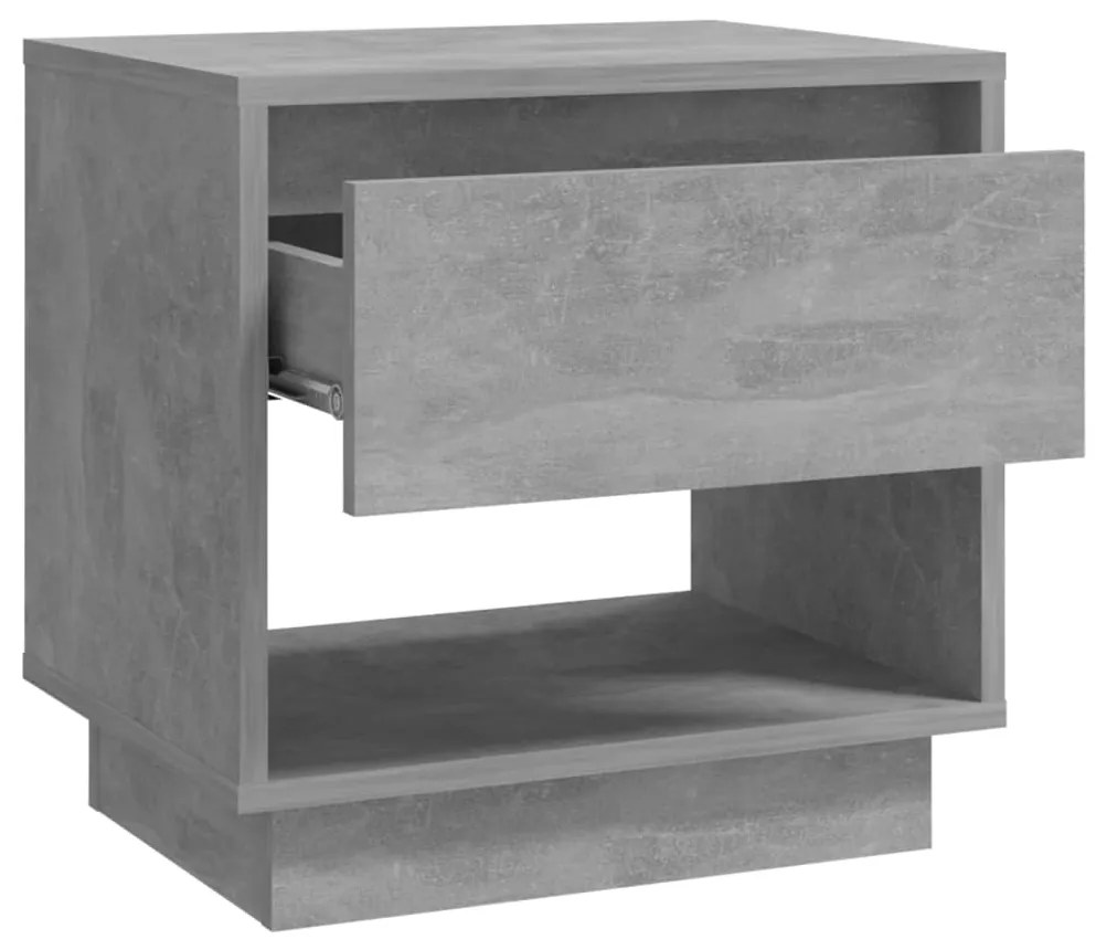 Mesas cabeceira 2pcs 45x34x44cm derivados madeira cinza-cimento