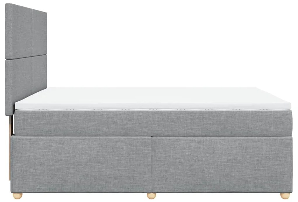 Cama com molas/colchão 140x200 cm tecido cinzento-claro
