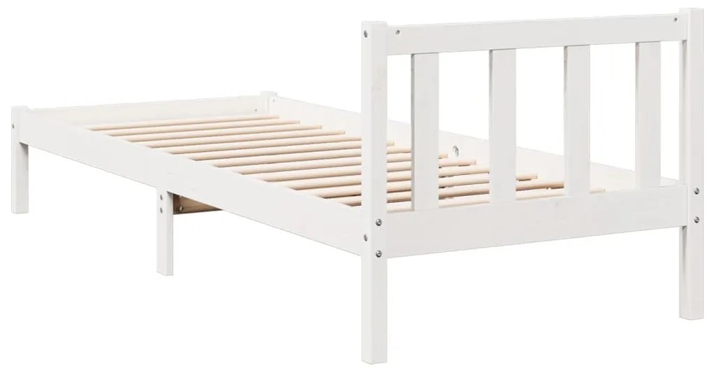 Cama extra longa sem colchão 90x210 cm pinho maciço branco