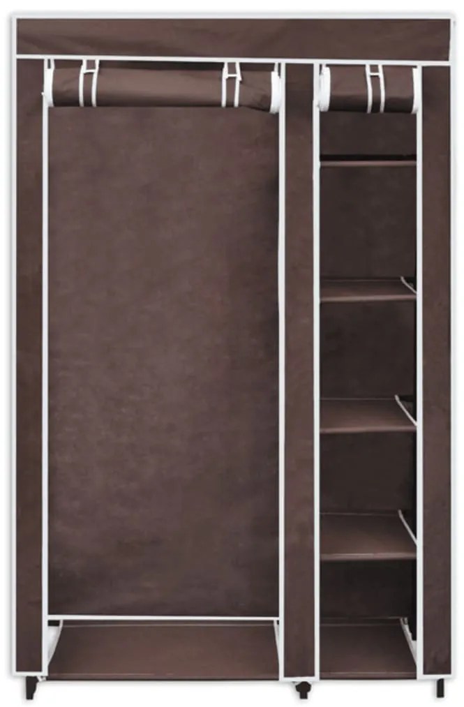 Roupeiro de tecido castanho