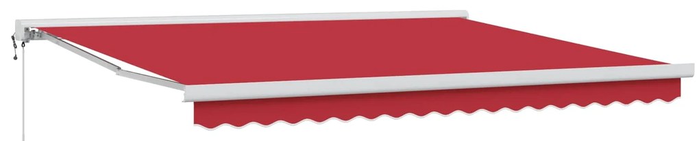 vidaXL Toldo Retrátil Vermelho 400 × 300 cm Tecido e Metal
