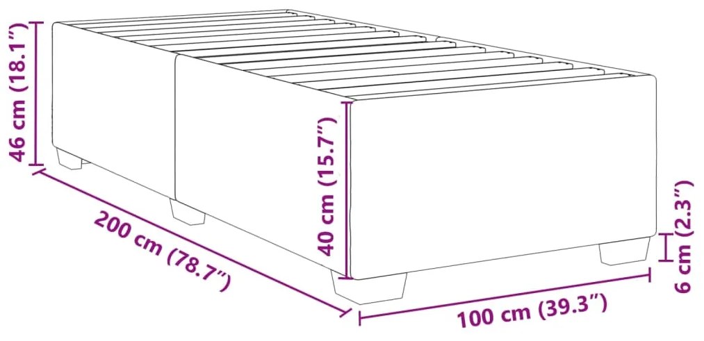 Estrutura de cama sem colchão 100x200 cm veludo verde-escuro