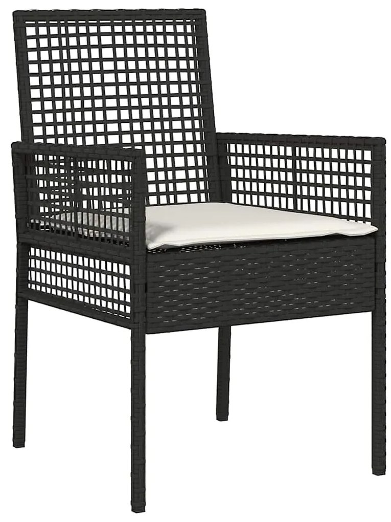 Conjunto de Jantar de 5 Peças para Jardim Preto Polirattan