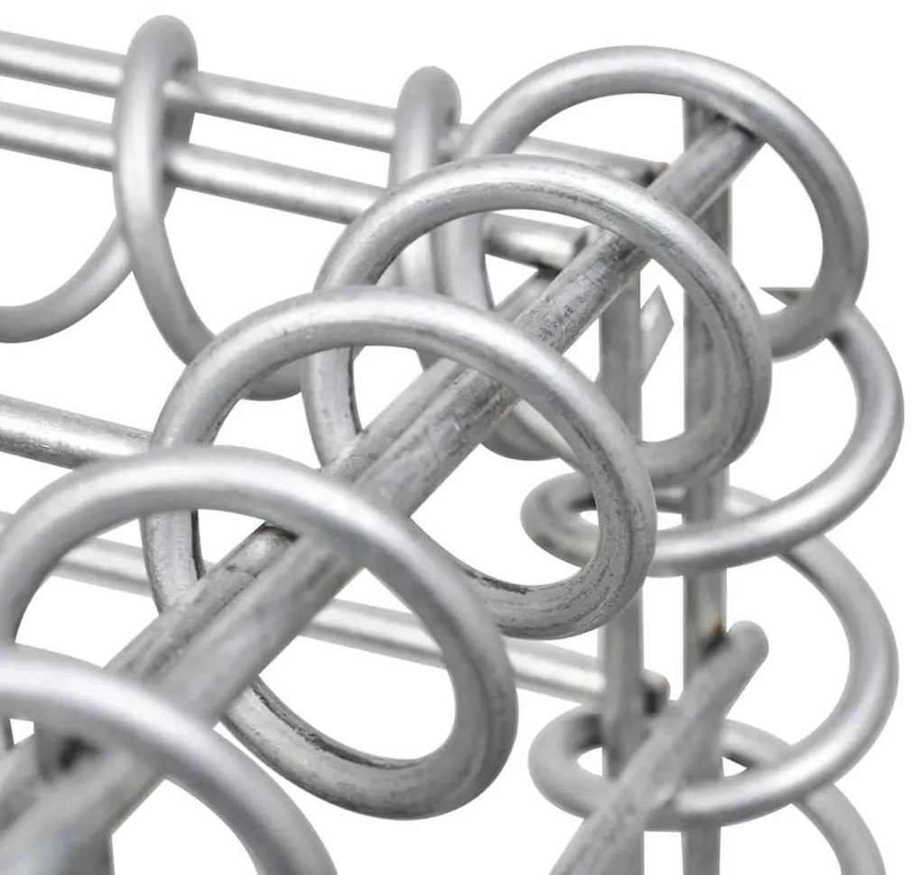 Canteiro elevado/cesto gabião 180x30x60 cm aço galvanizado