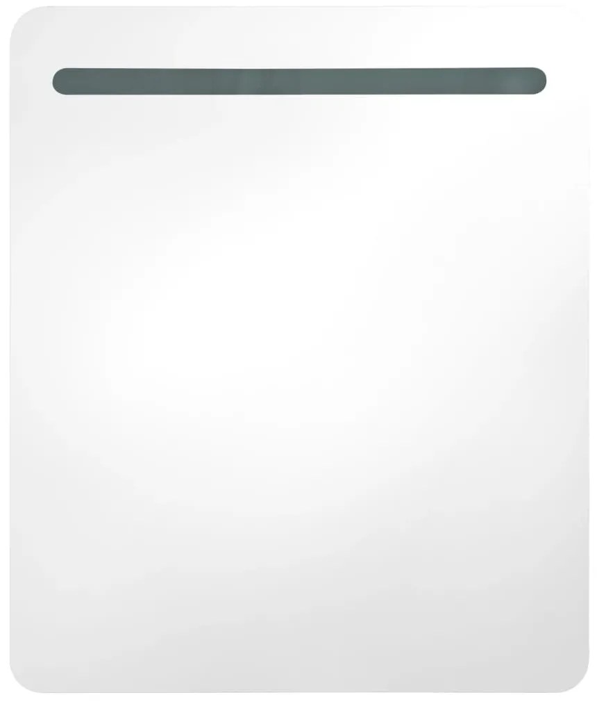 Armário espelhado para casa de banho com LED 68x9x80 cm