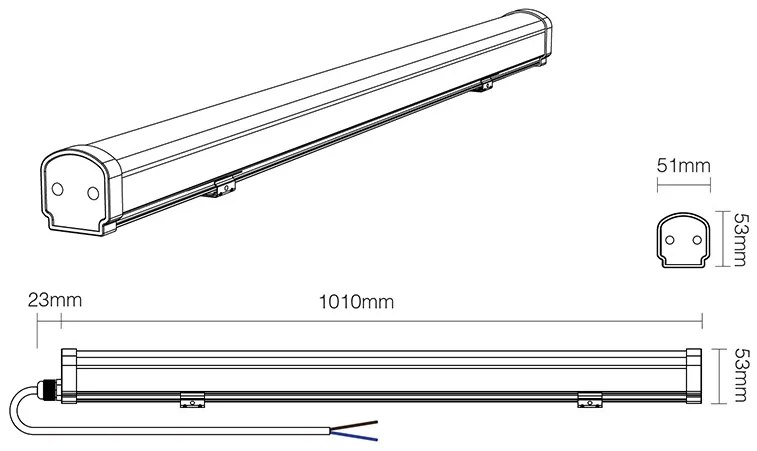 Projetor LED linear 18W RGB+CCT, 220V, RF, Alexa, SYNC. 1m, RGB + Dual Branco Regulável