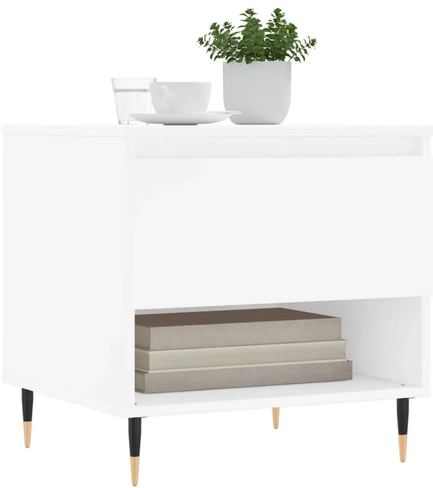 Mesas de centro 2 pcs 50x46x50 cm derivados de madeira branco