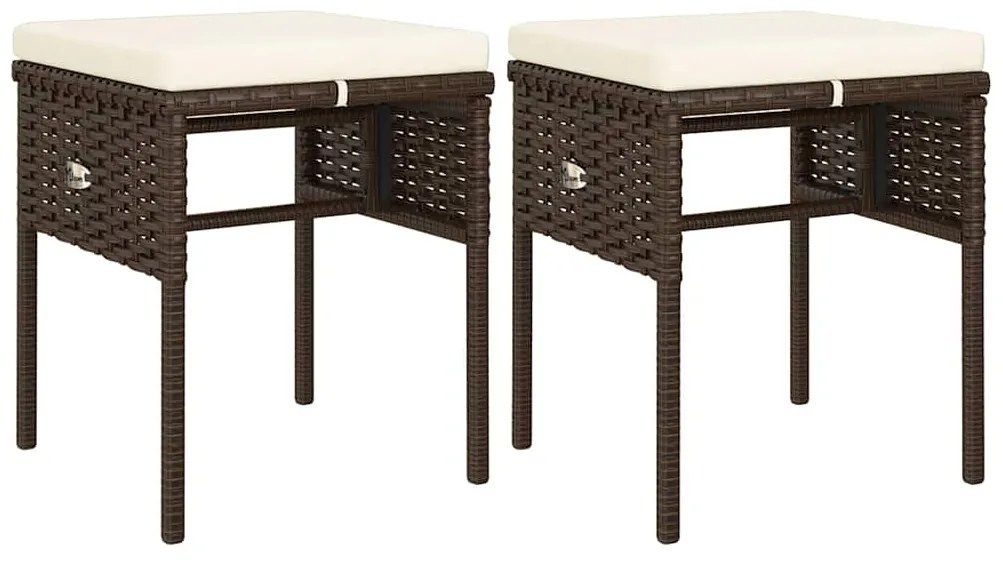 6 pcs conj. lounge jardim c/ almofadões 6 pcs vime PE castanho