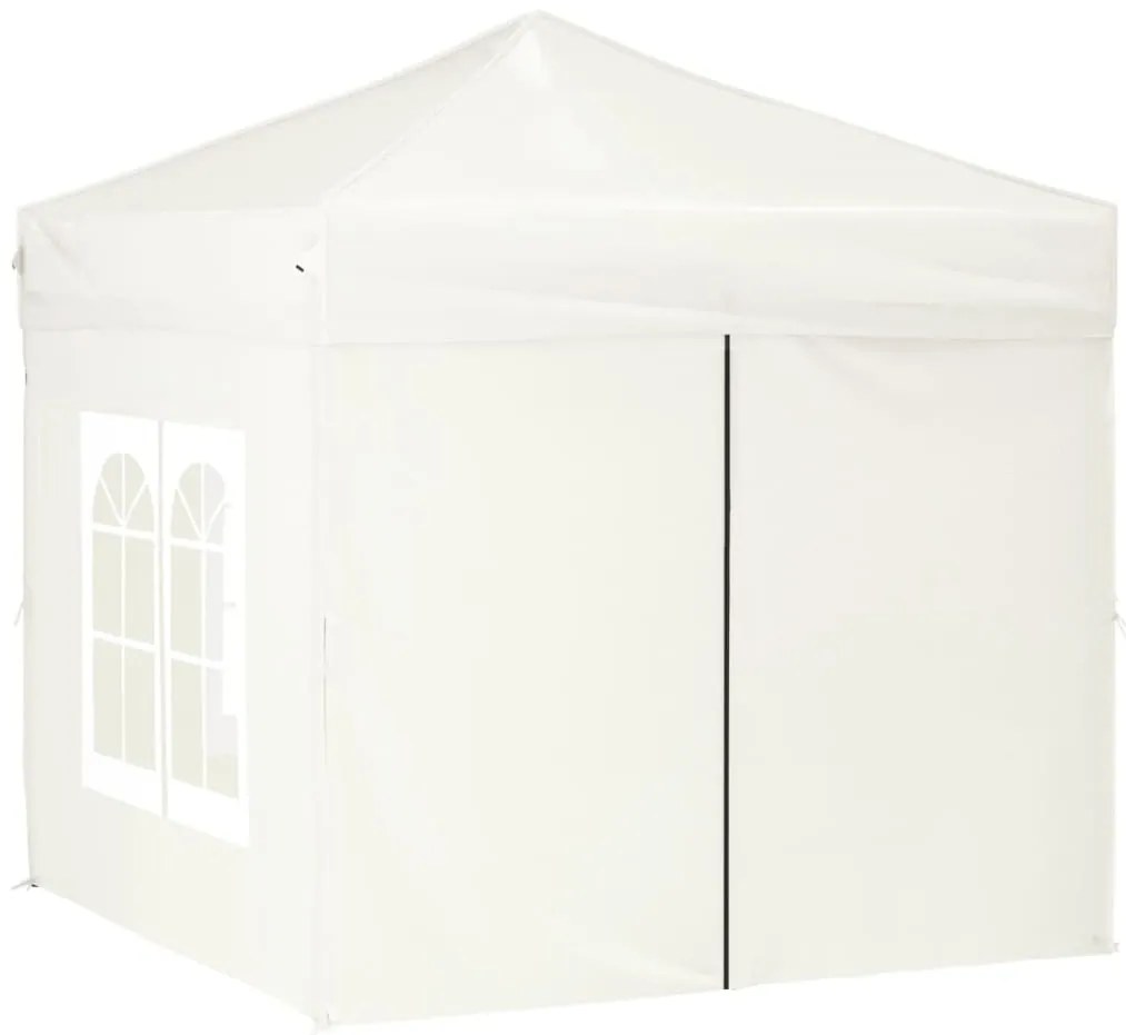 Tenda para festas dobrável com paredes laterais 2x2 m creme