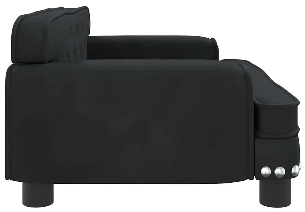 Cama para cães 70x45x30 cm veludo preto