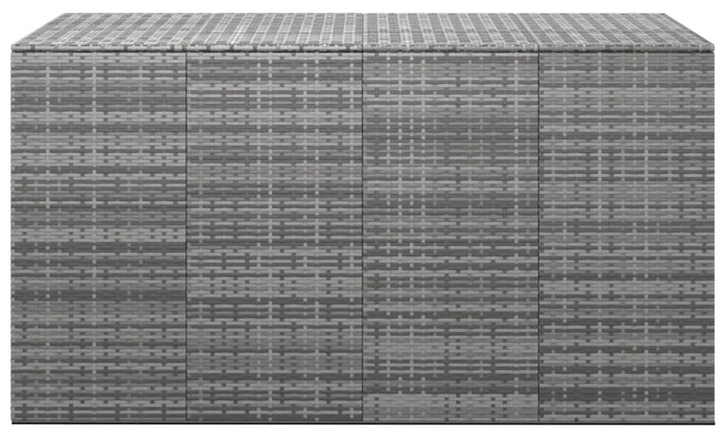 Caixa para almofadões de jardim 194x100x103 cm vime PE cinzento