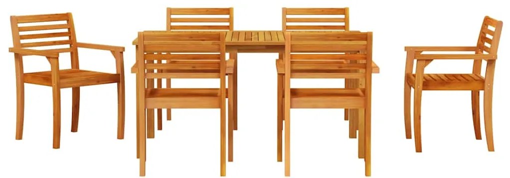 Conjunto de Jantar de Jardim 7 pcs Castanho 150 x 90 x 74 cm