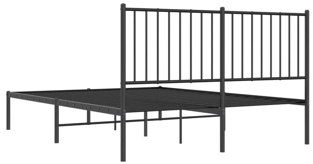Estrutura de cama com cabeceira 140x190 cm metal preto