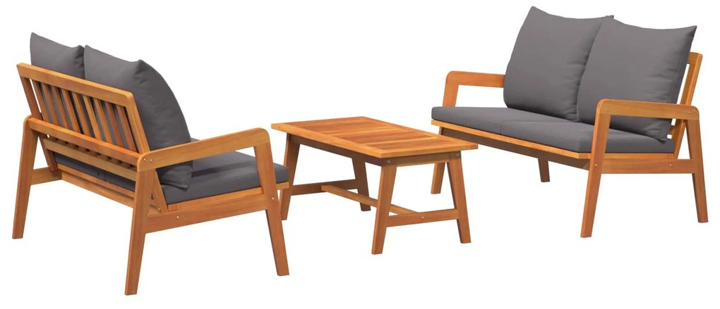 vidaXL Conjunto bistro 3 pcs Castanho Madeira Sólida de Acácia