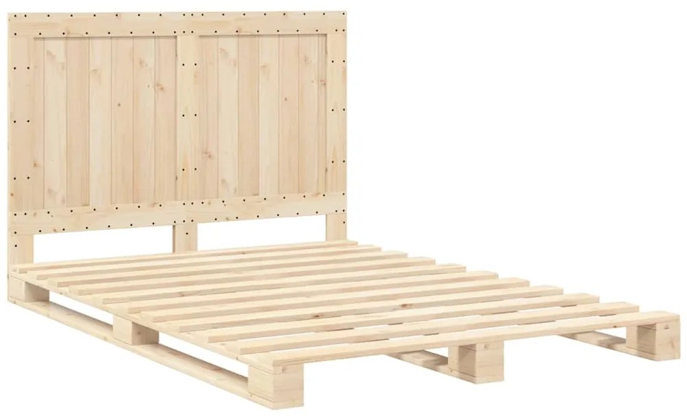 Estrutura de cama com cabeceira 140x200 cm pinho maciço