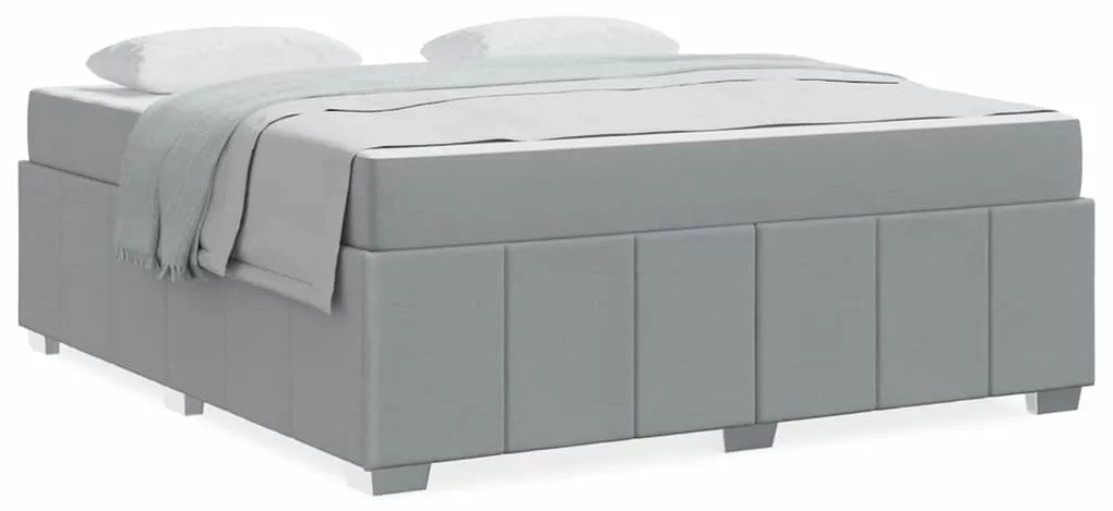 Estrutura da Cama Cinzento-claro 180 x 200 cm tecido