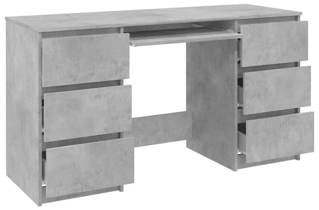 Secretária 140x50x77 cm contraplacado cinzento cimento