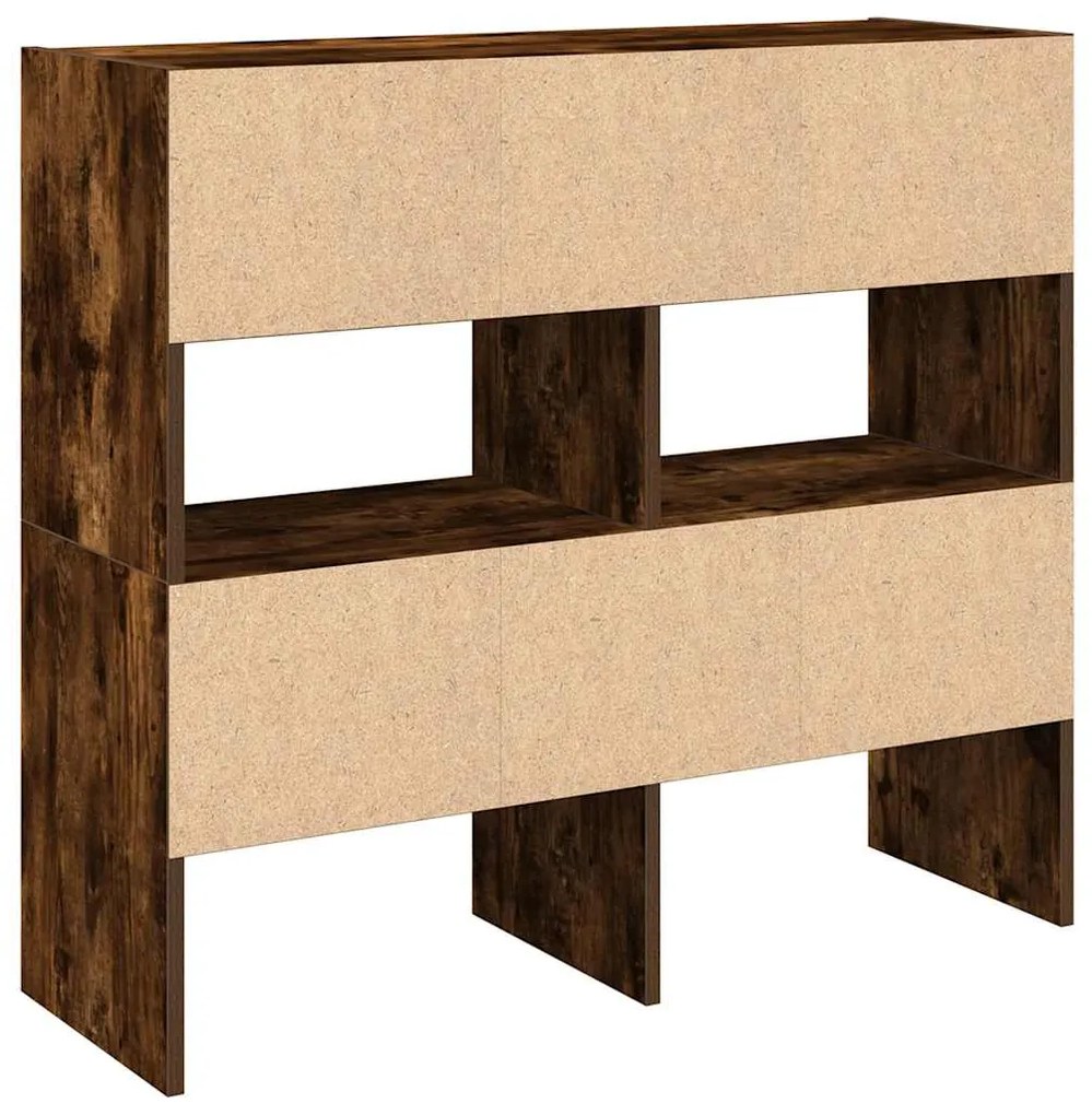 Sapateiras 2 pcs empilháveis 89,5x30x40 cm carvalho fumado