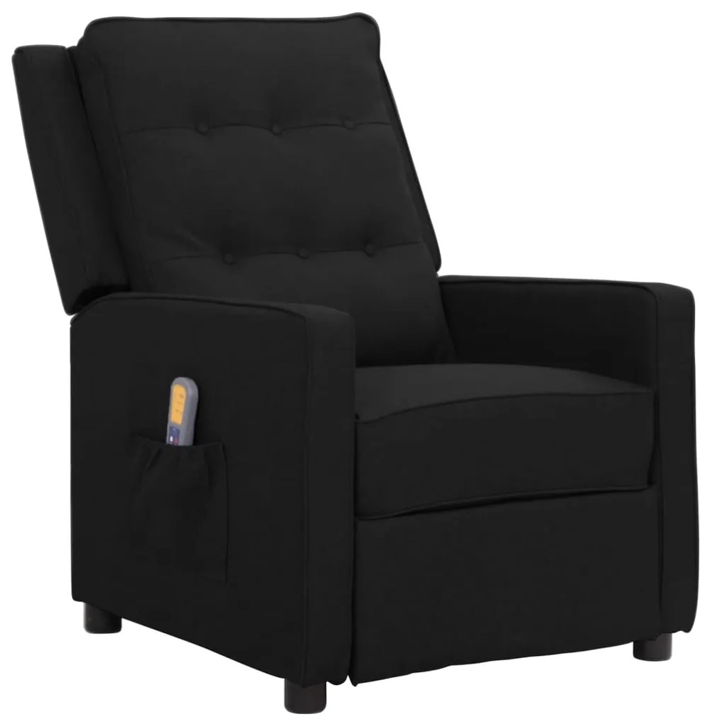 vidaXL Poltrona de massagens tecido preto