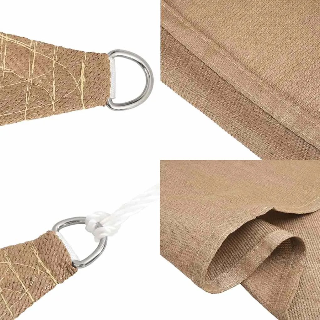 Para-sol estilo vela 160 g/m² 2x3,5m PEAD cinzento-acastanhado