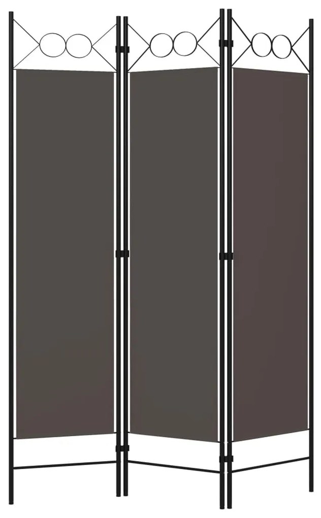 Divisória de quarto com 3 painéis 120x180 cm antracite