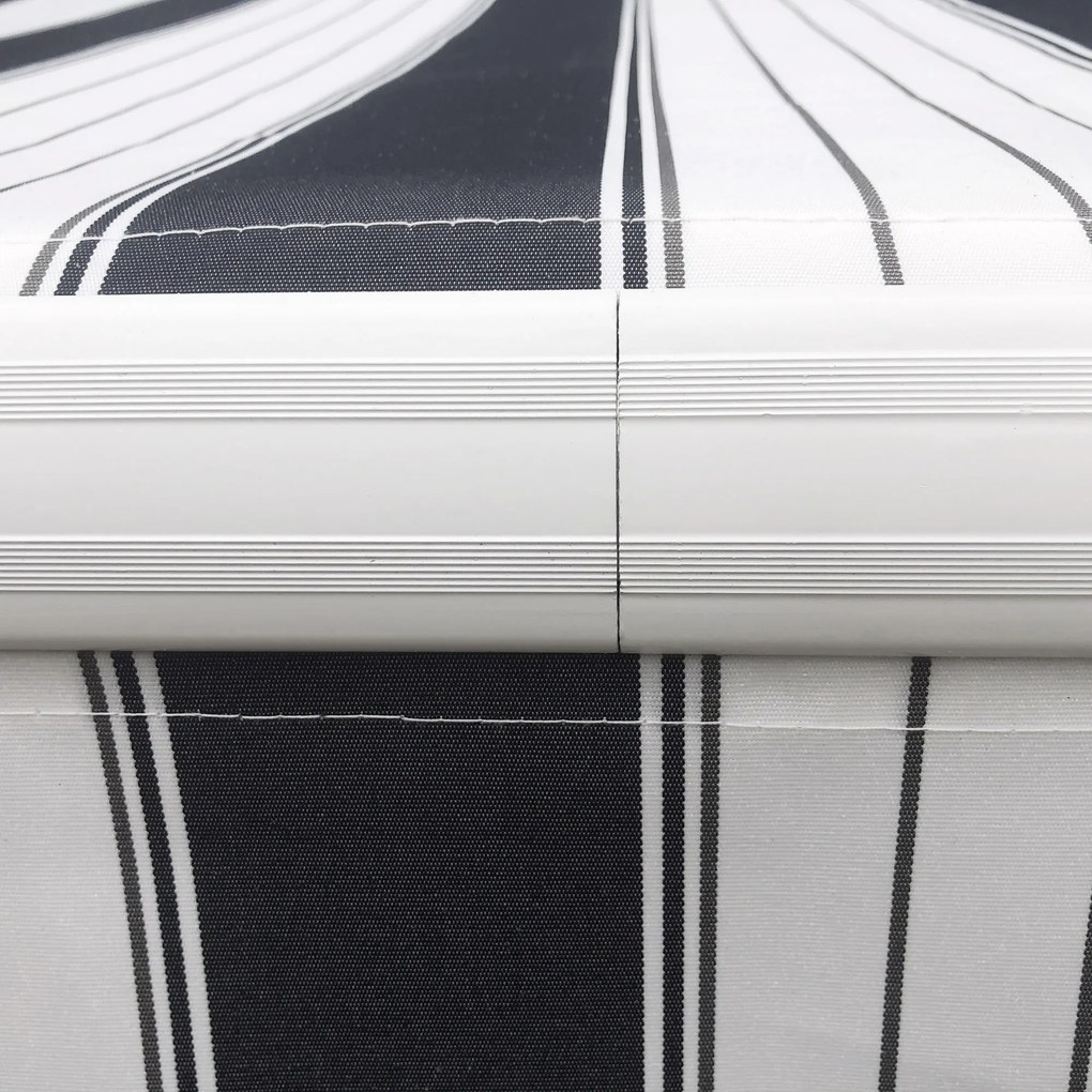 Toldo Varanda 3,95x2,45x3,50 m Solar Retrátil com Manivela Estrutura Metálica Tecido de Poliéster Azul Branco