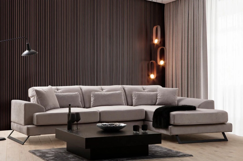 ****
Sofá de Canto Frido – Cinzento Claro – 190 cm x 304 cm
**