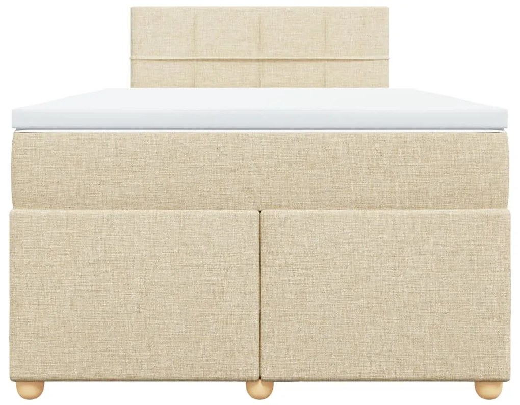 Cama com molas/colchão 120x200 cm tecido cor creme