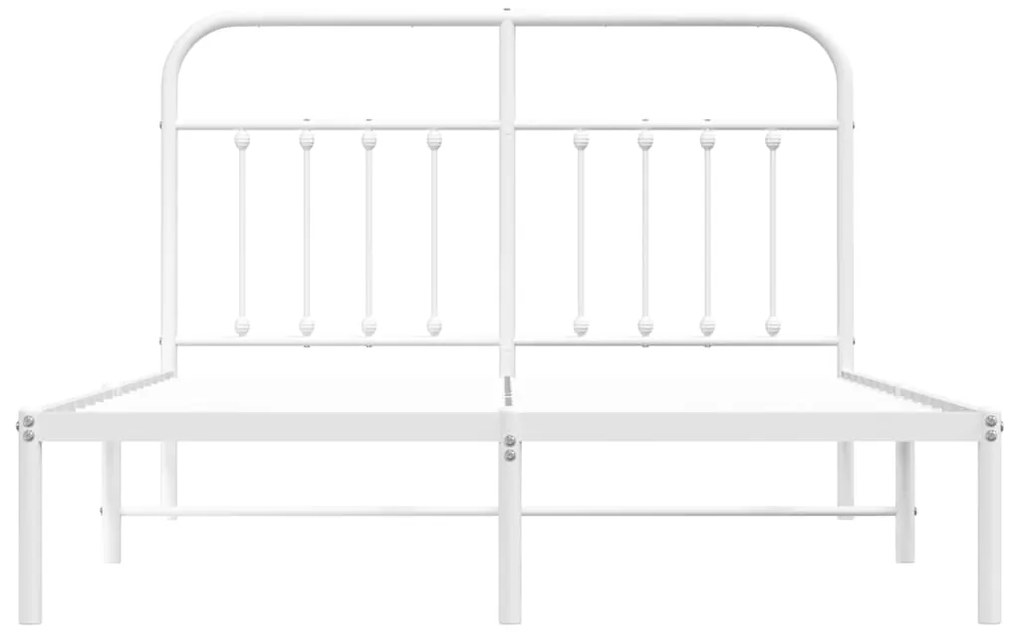 Estrutura de cama com cabeceira 150x200 cm metal branco