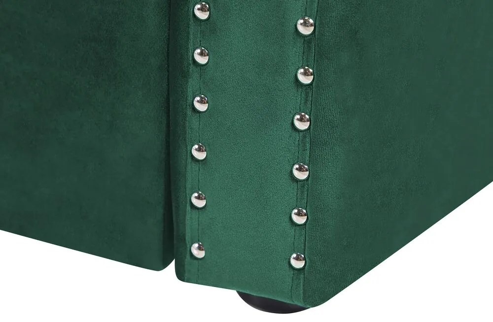 Cama dupla em veludo verde esmeralda 90 x 200 cm GASSIN Beliani