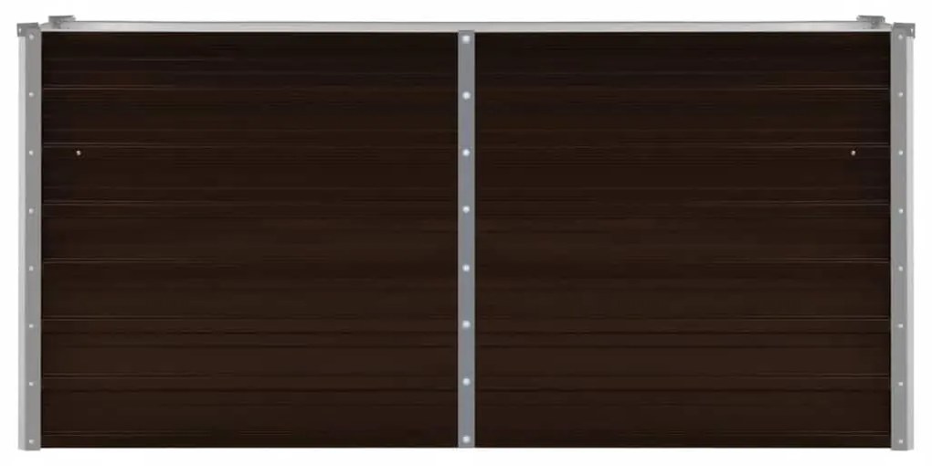 Canteiro elevado de jardim aço galvanizado 160x40x77cm castanho