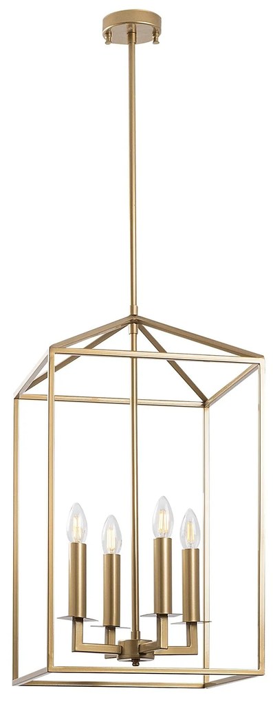 Candeeiro de Teto Till – Dourado – 35 x 35 x 107 cm