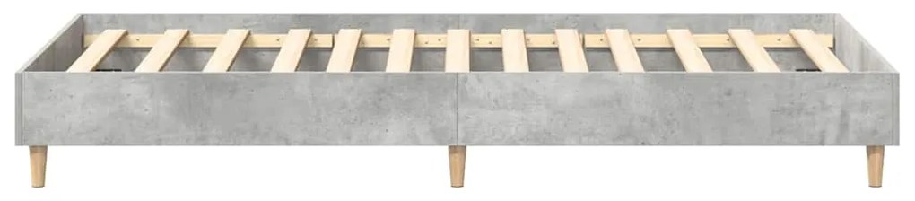 Cama vidaXL 90x200 cm Cinza de Concreto em Madeira Composta