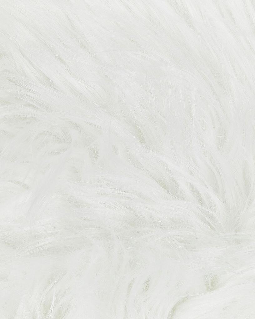 Tapete tipo pele de ovelha branco 180 x 60 cm MAMUNGARI Beliani
