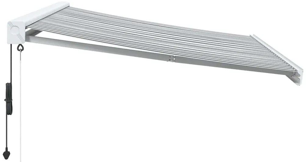 Toldo retrátil 3x2,5 m tecido e alumínio antracite e branco