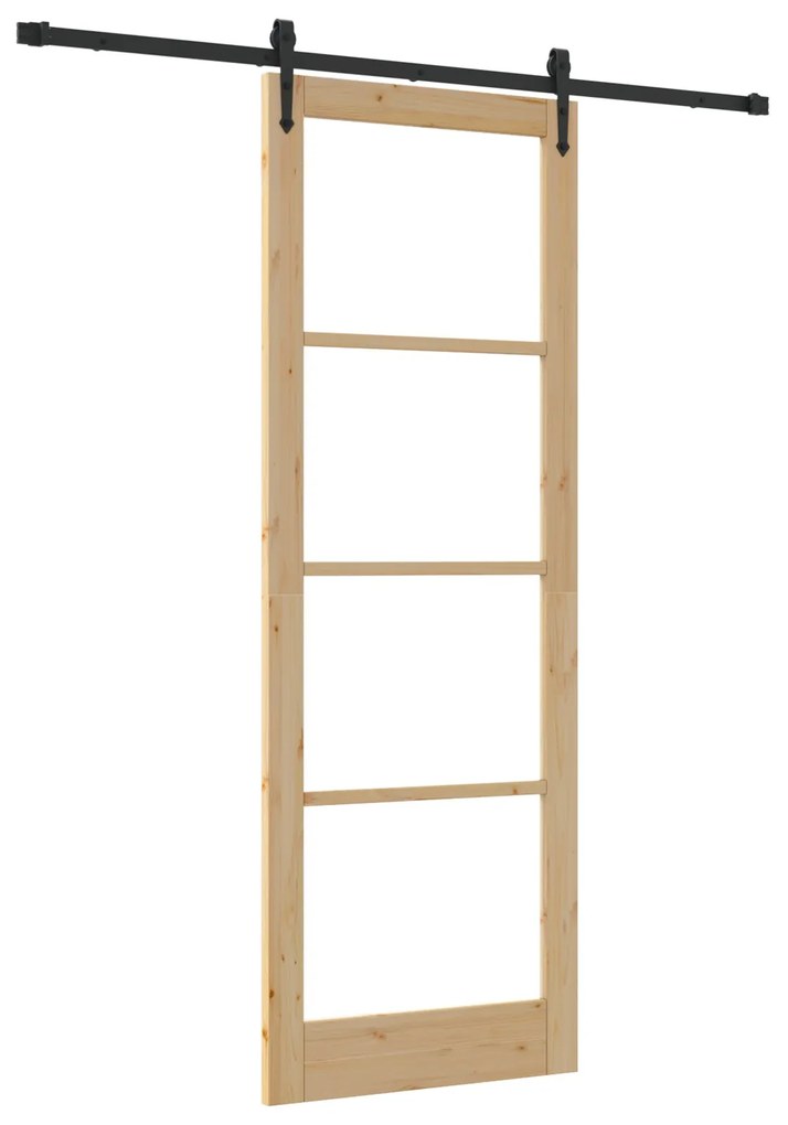 Conjunto de Porta Deslizante vidaXL com Conjunto de Ferragens 83x232 c