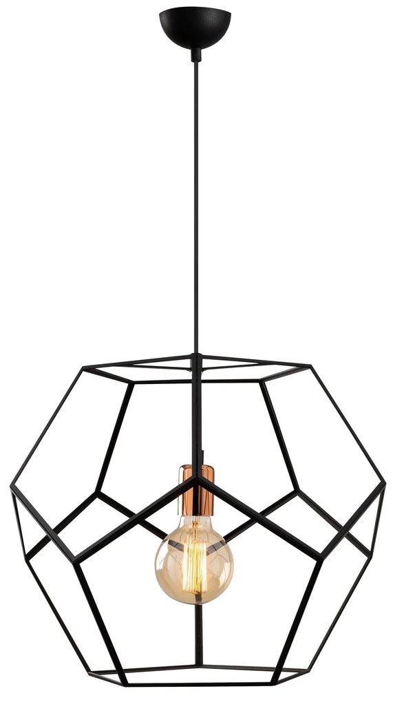 Candeeiro de Teto Degirmen – Preto e Bronze – 56 cm