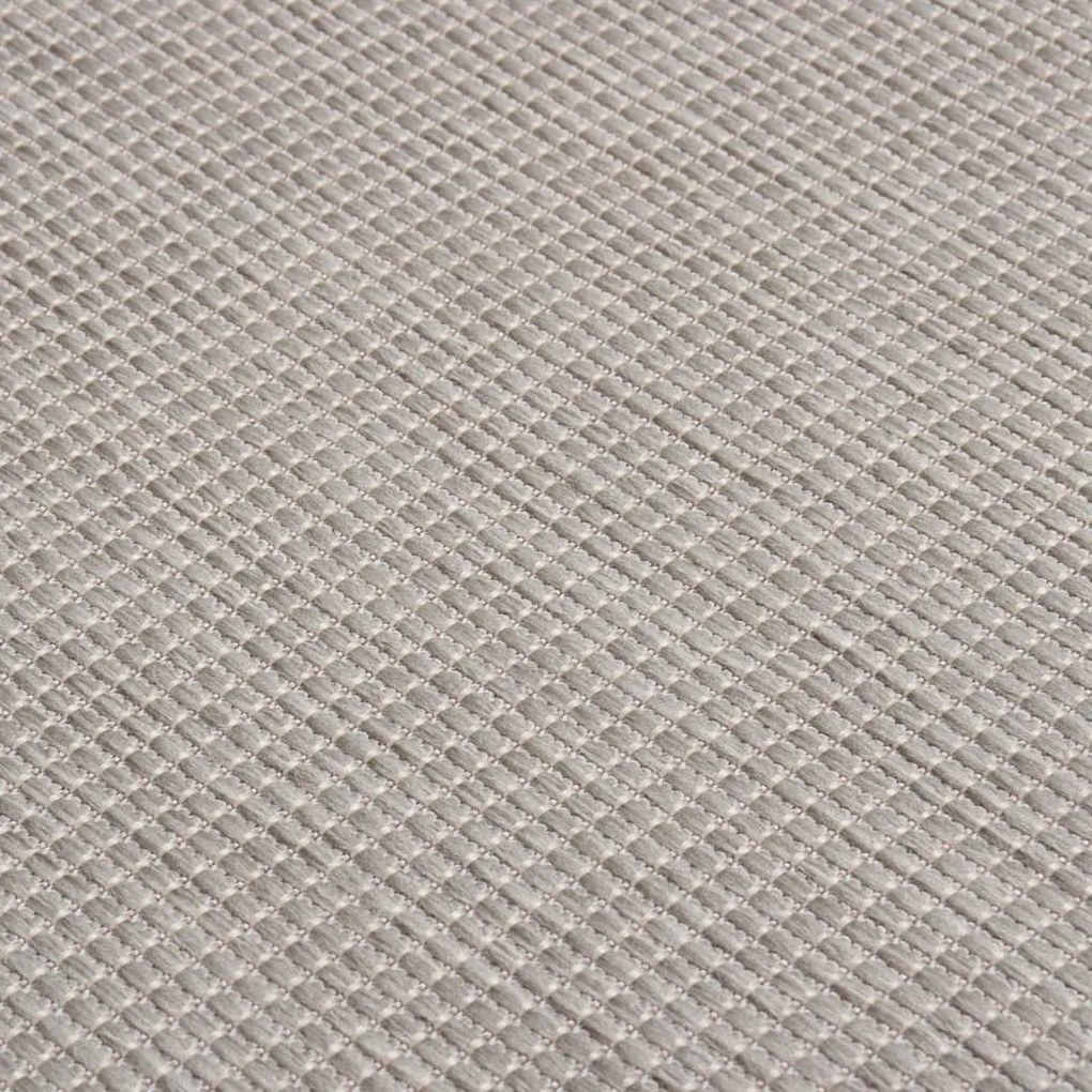 Tapete de tecido plano p/ exterior 140x200 cm cinza-acastanhado