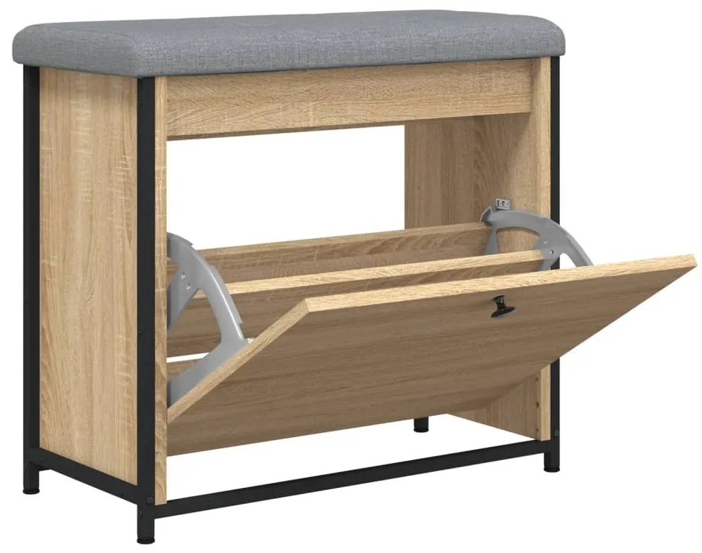Banco sapateira c/ gaveta articulada 62x32x56cm carvalho sonoma