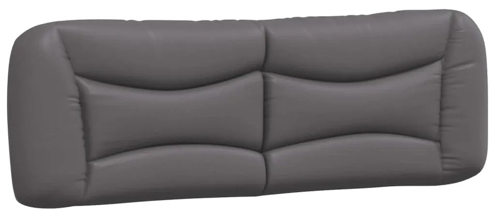 Estrutura de cama c/ luzes LED 160x200cm couro artificial cinza